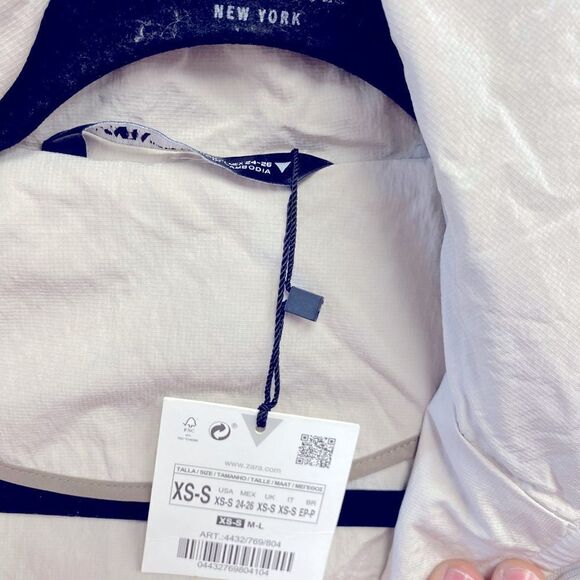 NWT Zara 2 in 1 Parachute Jacket convertible detachable Raincoat Sz XS-S - Picture 13 of 14
